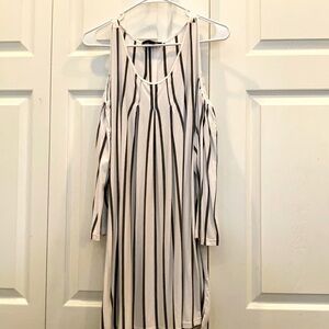 Striped cold shoulder tunic